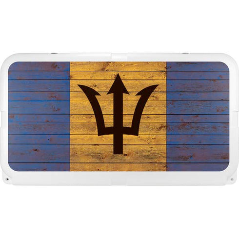 Barbados Flag Dark Wood YETI Tundra 75 Hard Cooler Skin
